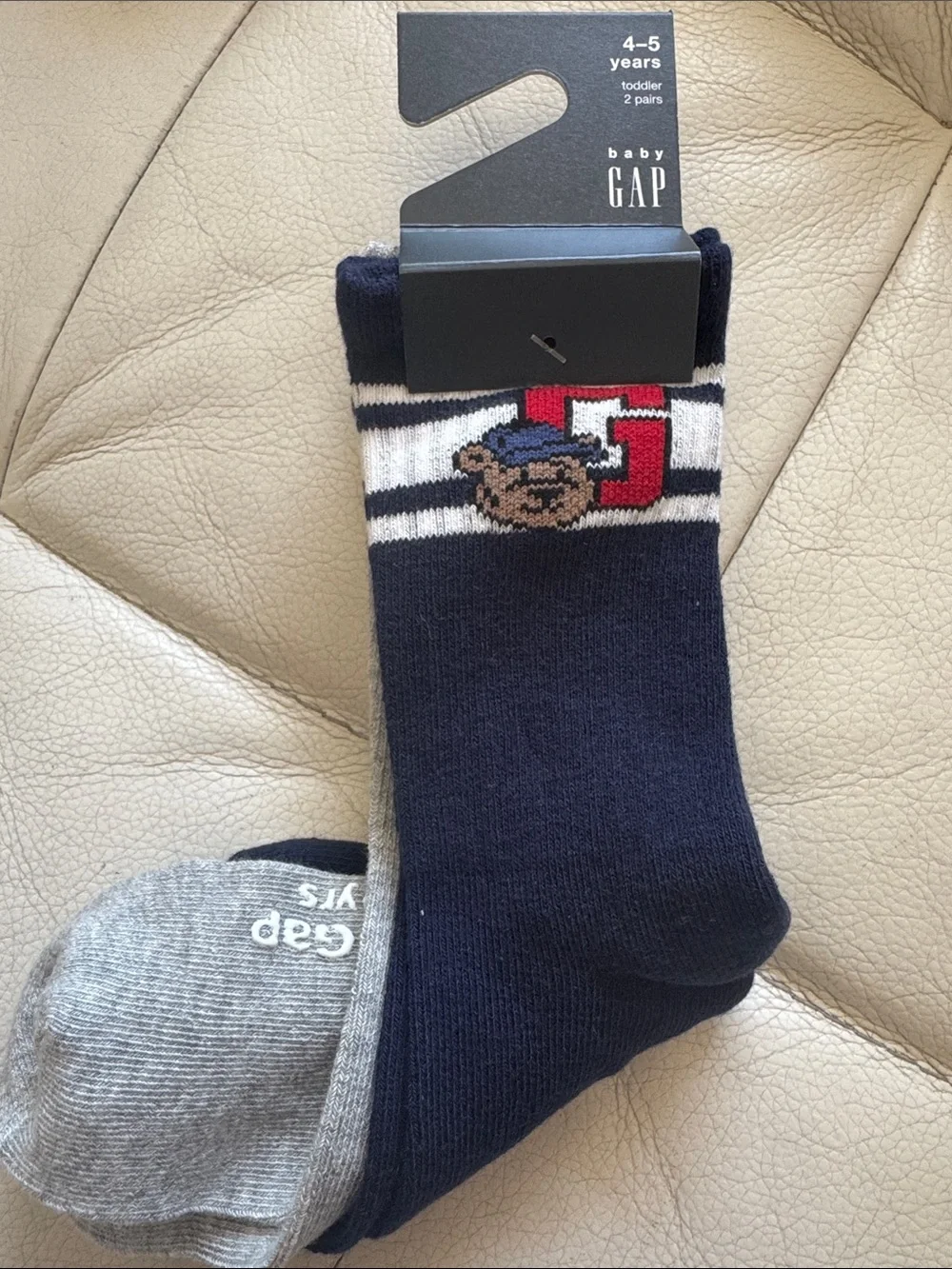 babyGap Baby & Toddler Brannan Bear Varsity Crew Socks (2-Pack)